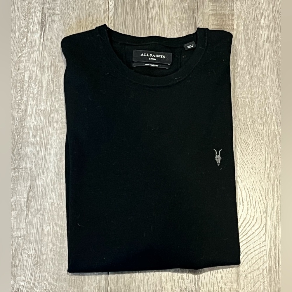 All Saints - Large Black Crewneck Sweater